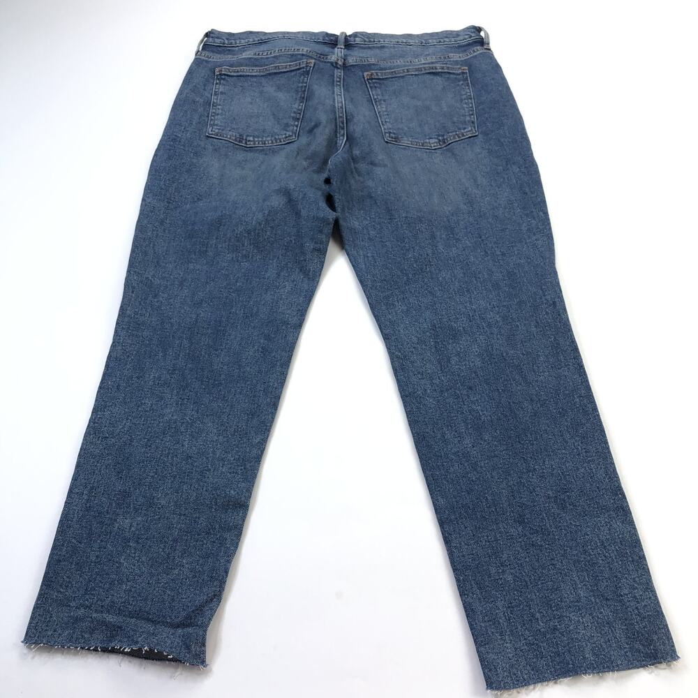 GAP Girlfriend 14/32 (Fits 36W 27L) High Rise Cut Off Denim Blue Jeans